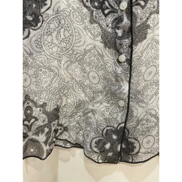 Mexx Y2K Vintage Printed Silk Blouse M / 8 Tattoo Fairy Grunge Whimsigoth Witchy - Picture 4 of 9